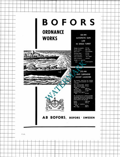 AB Bofors Sweden  / Mactaggart Scott & Co Ltd Loanhead Scotland - 1960 Advert