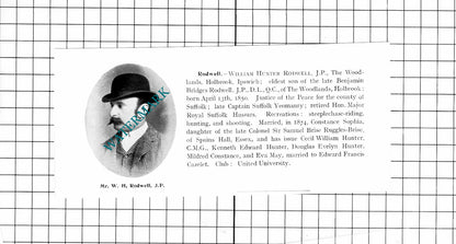 William Hunter Rodwell The Woodlands Holbrook James Arnold Rivett  1911 Clipping