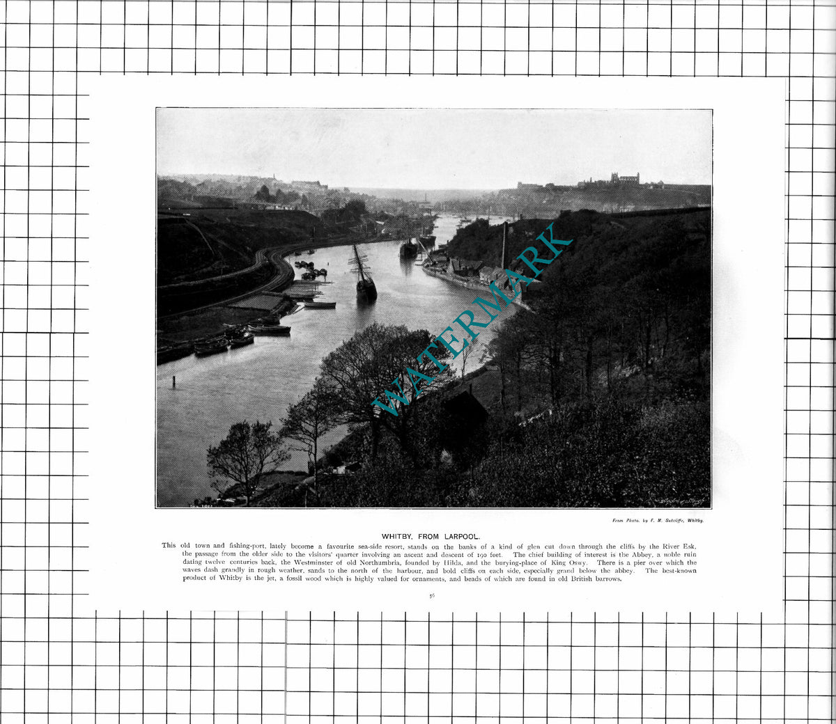 Whitby Yorkshire  / Hughenden Manor - c.1900 Cutting/ PRINT