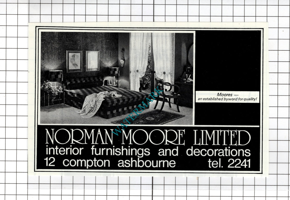 Norman Moore Ltd Ashbourne Derbyshire    - 1978 Advert