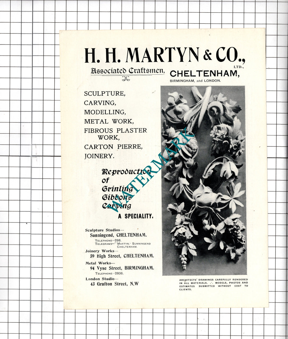 HH Martyn & Co Ltd Cheltenham / Daniels & Co Lincoln Capital Bank - 1903 Advert