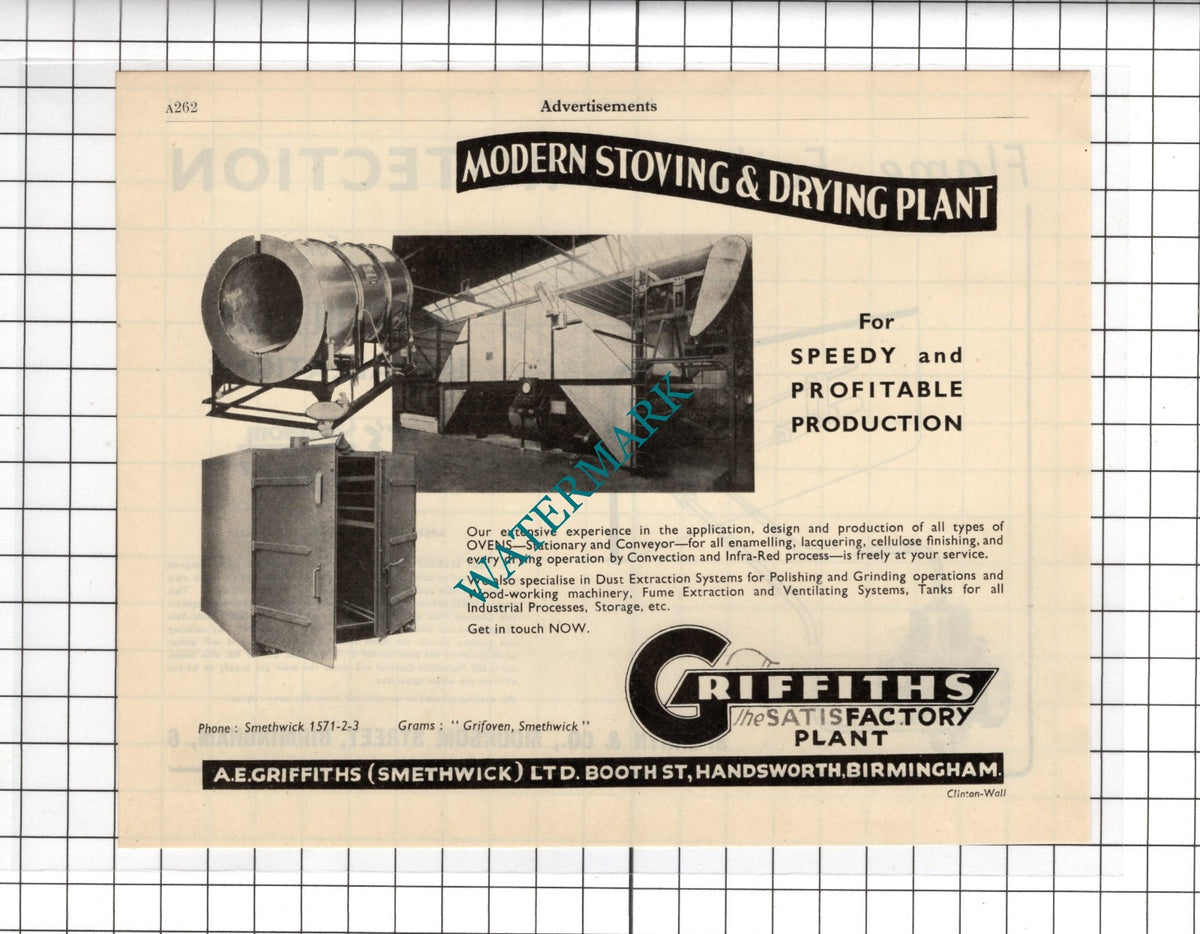 Sperryn & Co Birmingham / A E Griffiths Smethwick Ltd Handsworth - 1951 Advert