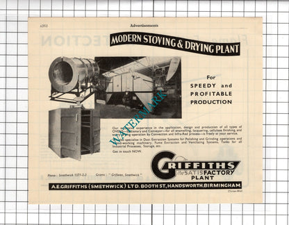 Sperryn & Co Birmingham / A E Griffiths Smethwick Ltd Handsworth - 1951 Advert