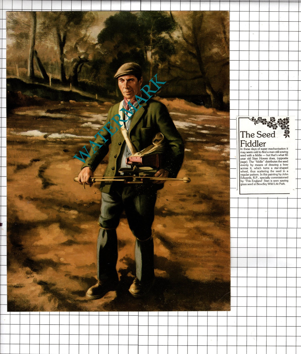 Stan Howes  Bewdley Wildlife Park Seed Fiddler  - 1979 Two-Part Clipping
