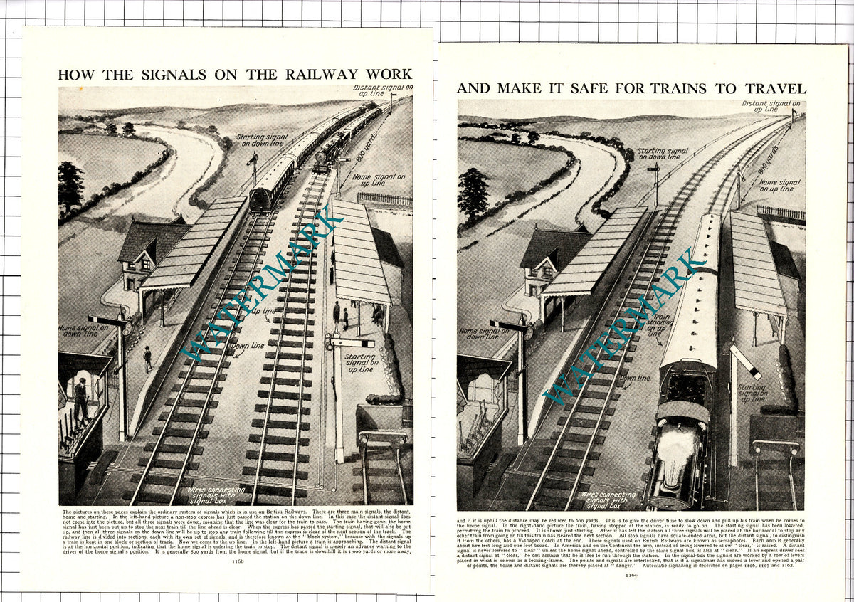 How Railway Signals Work - c.1950's Article / Print