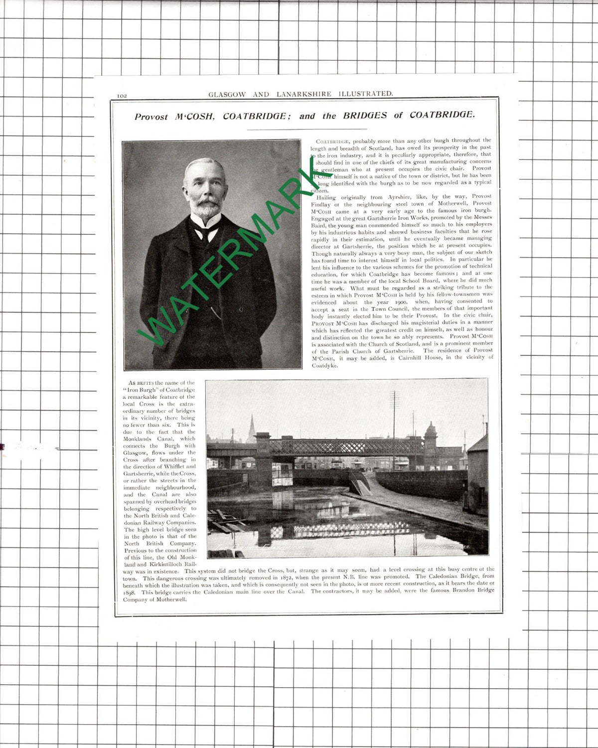 Charles Mackinnon Douglas MP / Provost McCosh Coatbridge Scotland - 1904 Article