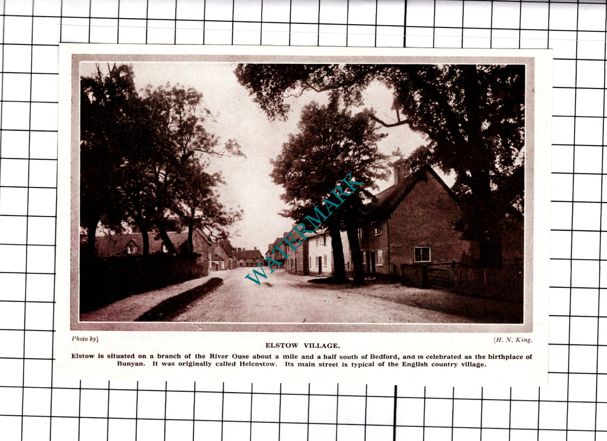 Elstow Bedfordshire  - c.1930's Small  Clipping / Print