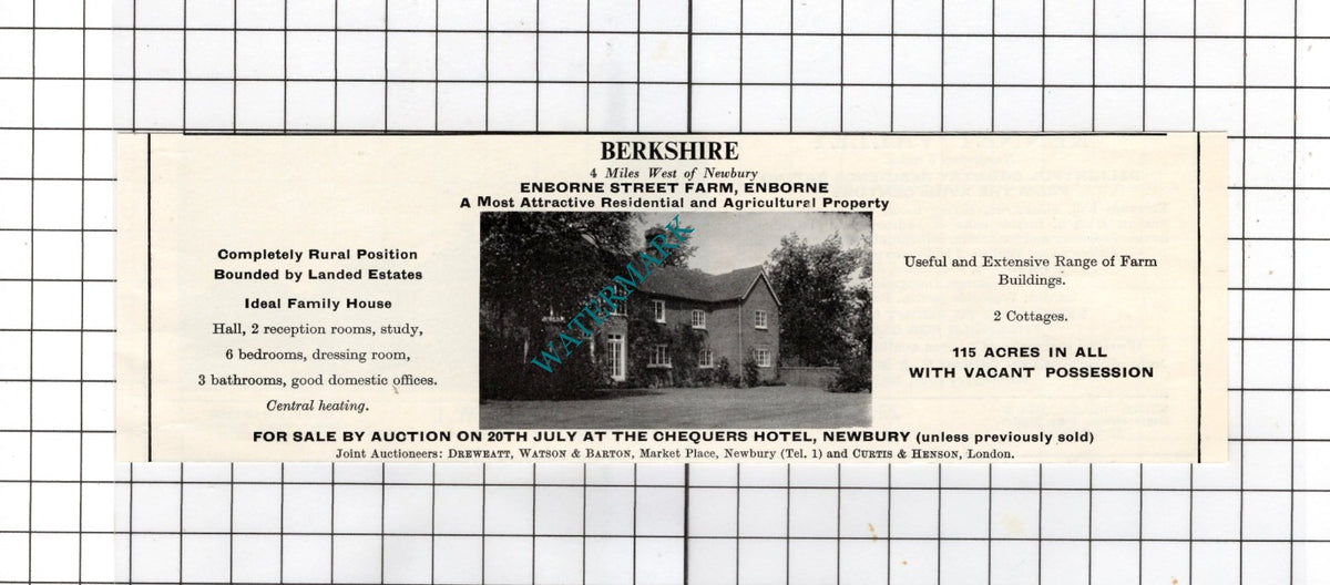 Enborne Street Farm Enborne Berkshire -   1967 House Sale Advert
