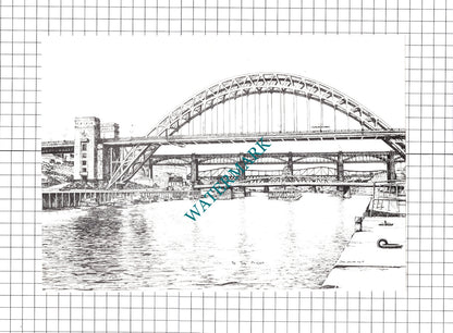 Newcastle Upon Tyne Bridges / The Swing Bridge - c.1980's Book Print