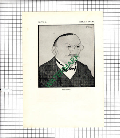 Sir Ernest Pollock Caricature Kapp / Leon Bakst Edmund Dulac  - 1928 Clipping