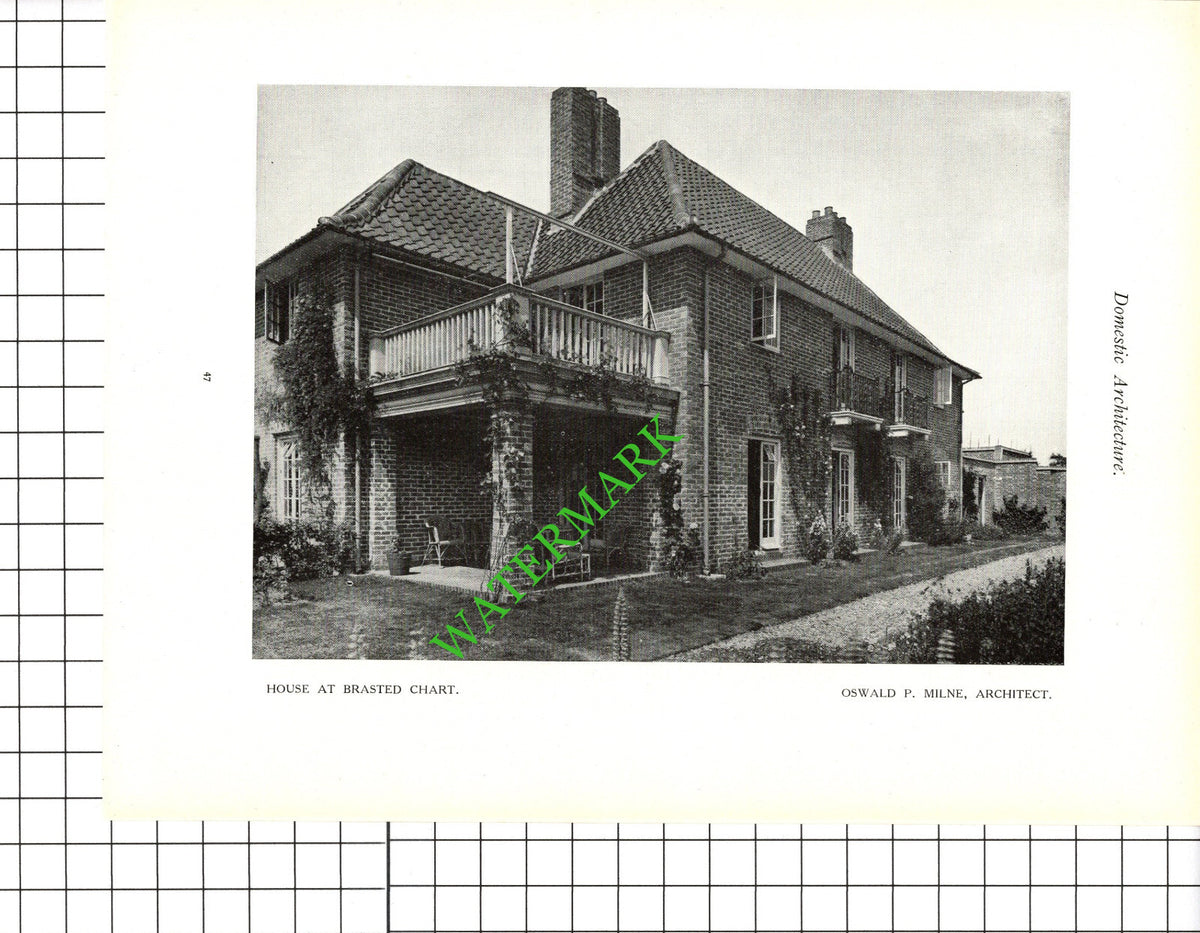 Brasted Chart Kent Oswald P Milne Architect -  c.1920s Book Prints