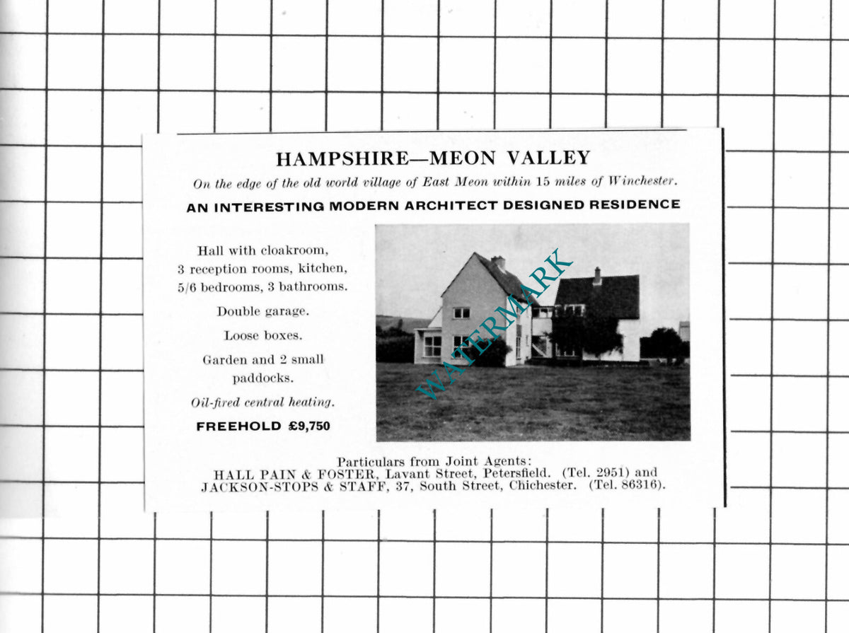 East Meon Hampshire Small House Sale Advert - 1967 Cutting