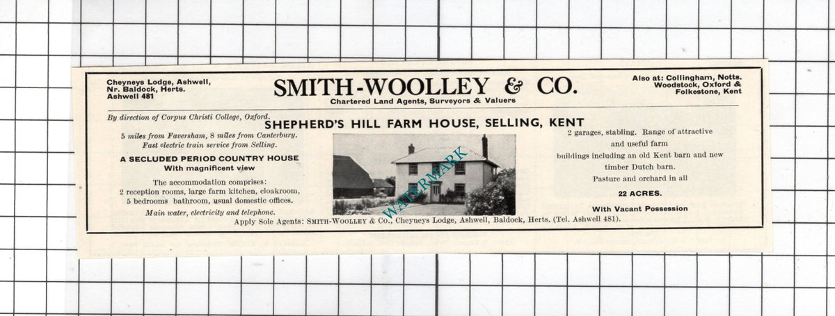 Shepherd's Hill Farm House Selling Kent House Sale Advert - 1967