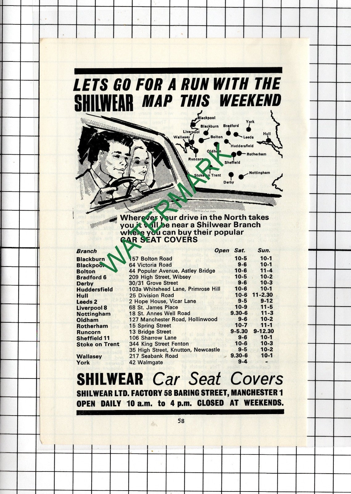 Shilwear Ltd Baring Street Manchester - 1965  Advert