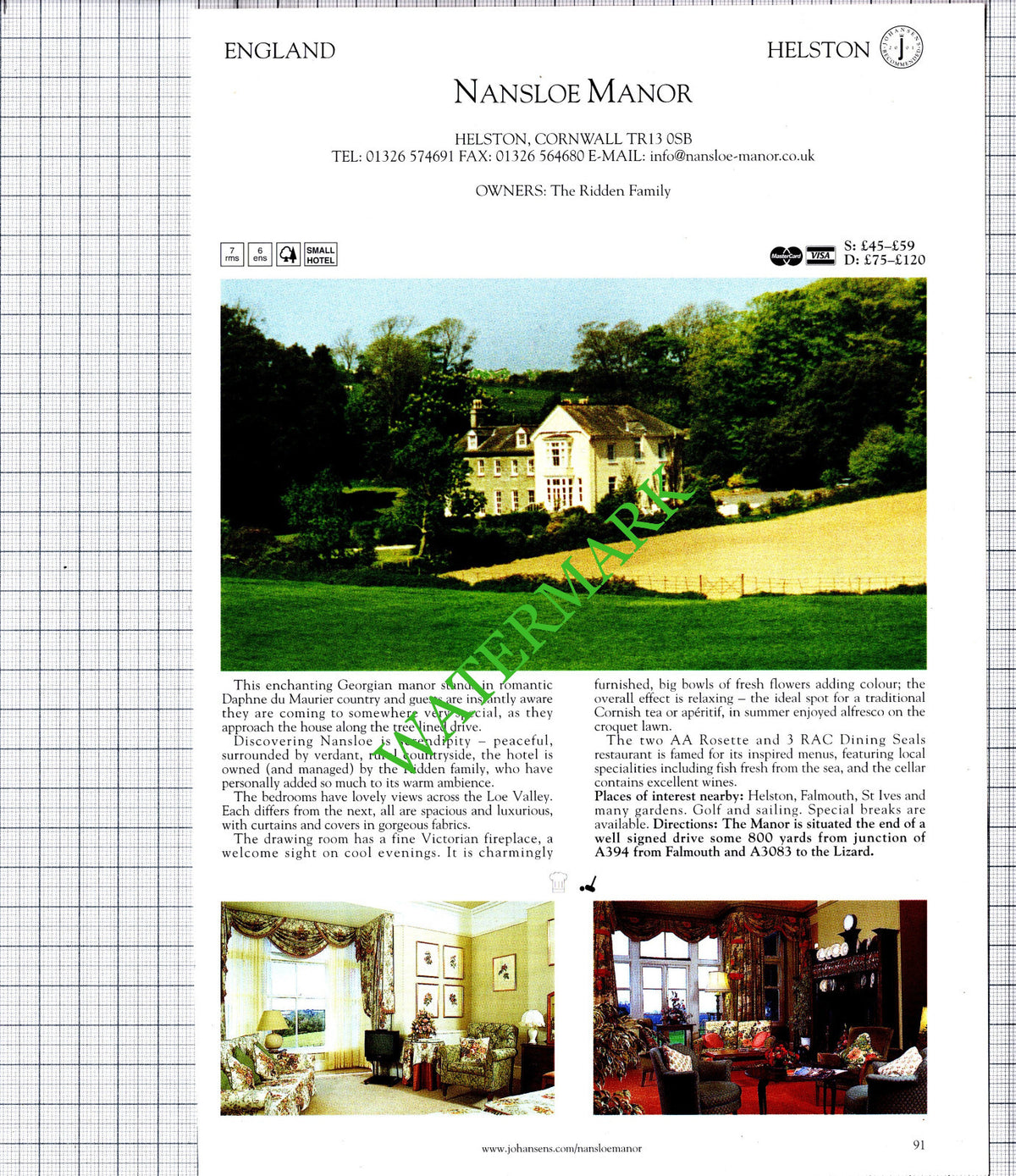 Nansloe Manor Helston Cornwall Ridden / The Steppes Ullingswick  - 2001 Cutting