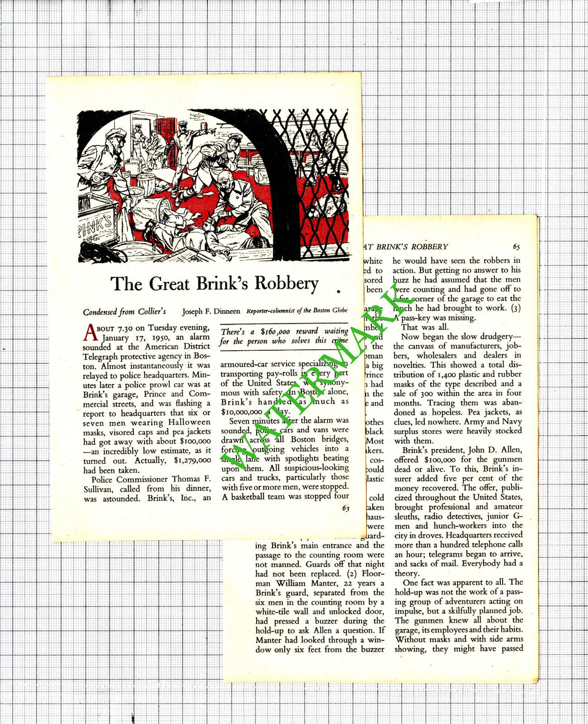 Brink's Inc Boston USA Brinks Robbery Thomas Sullivan Edward Fallon 1951 Article