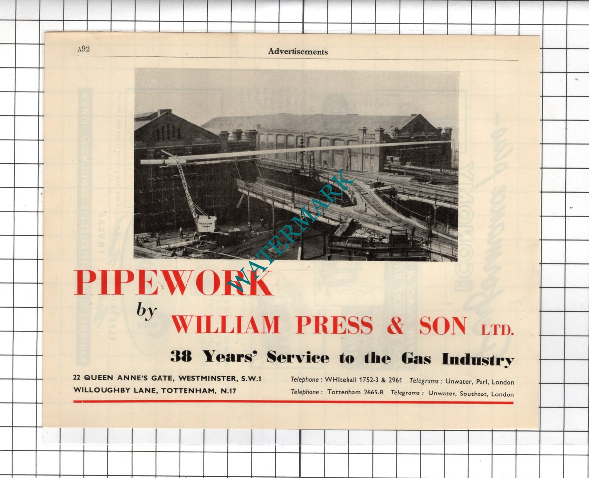 William Press & Son Ltd London / Ransomes Sims & Jefferies Ipswich - 1951 Advert