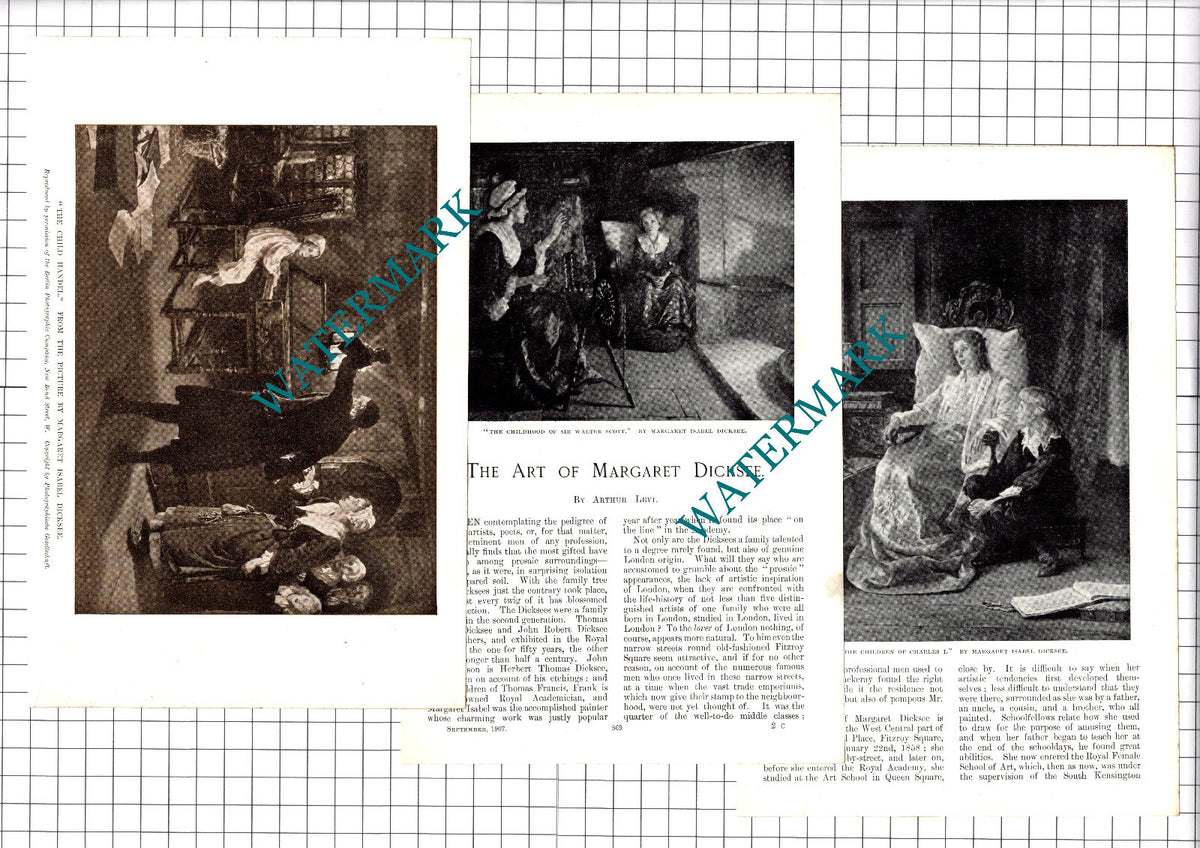 Margaret Dicksee Artist Arthur Levi  - 1907 Article / Print
