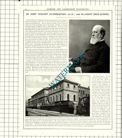George Dott Glasgow Parish Council / Sir John Neilson Cuthbertson - 1904 Article