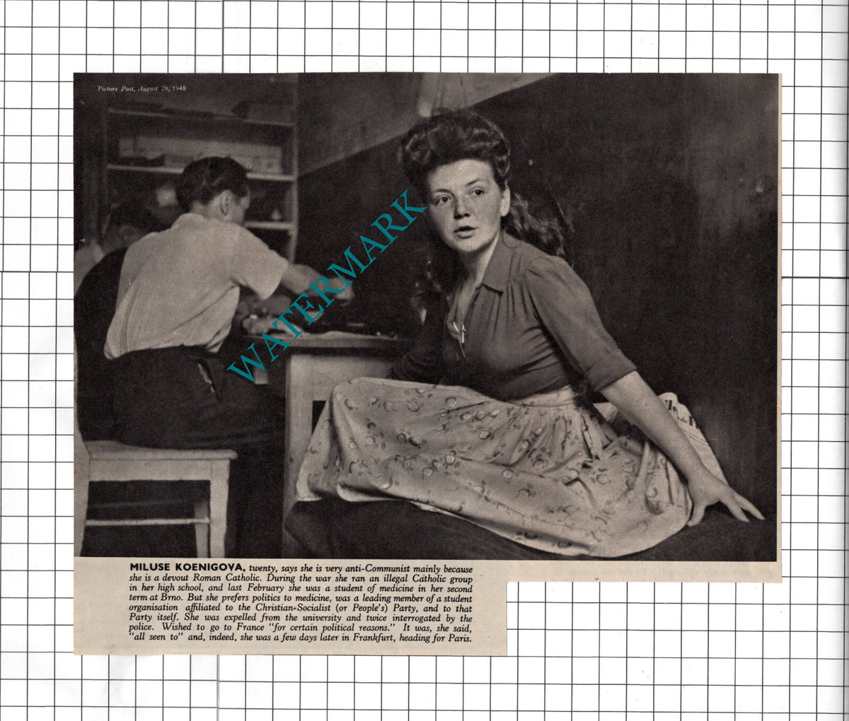 Miluse Koenigova Brno Czech Republic  -  1948 News Cutting
