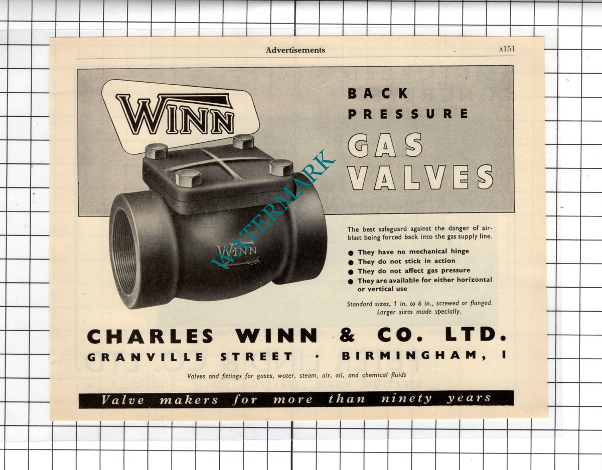 Peter Lind & Co Ltd London / Charles Winn & Co Ltd Birmingham -  1951 Advert