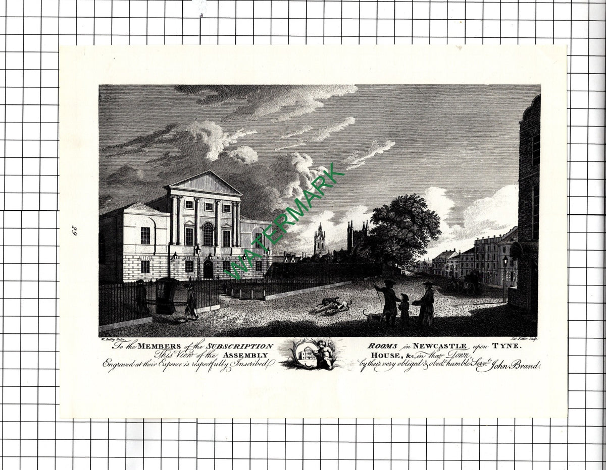Newcastle Upon Tyne Assembly Rooms - 1969 Illustration / Clipping