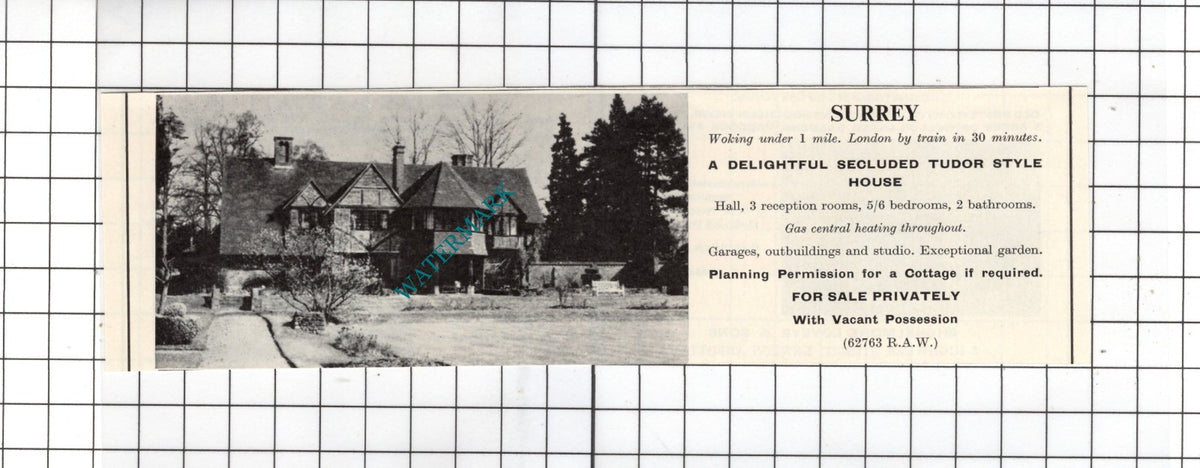 Woking Surrey   - 1967 House Sale Advert