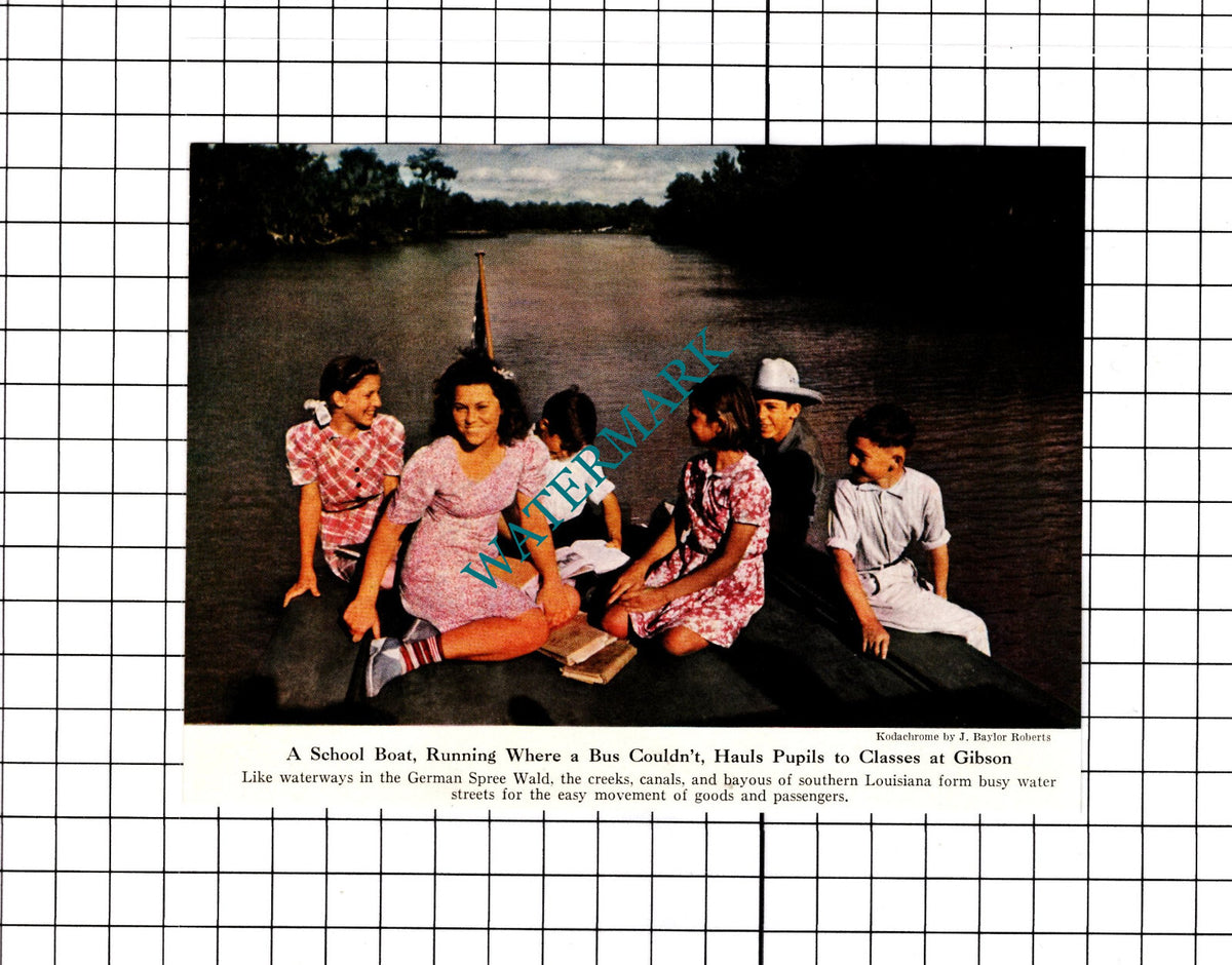 Gibson Louisiana USA School Boat  - 1947 Clipping