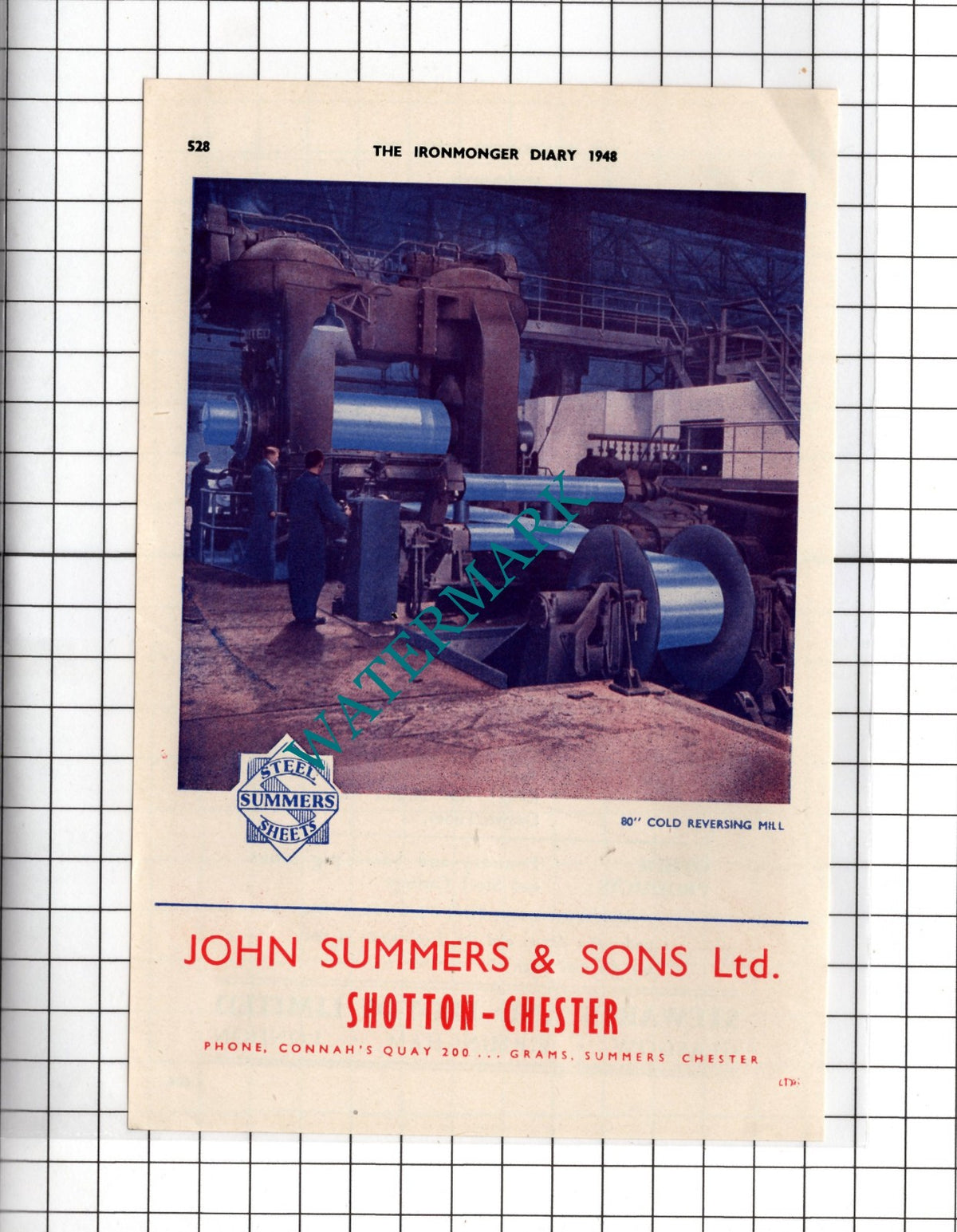 John Summers & Sons Ltd Shotton Chester / Stewarts & Lloyds Ltd - 1948 Advert