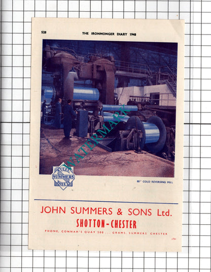 John Summers & Sons Ltd Shotton Chester / Stewarts & Lloyds Ltd - 1948 Advert