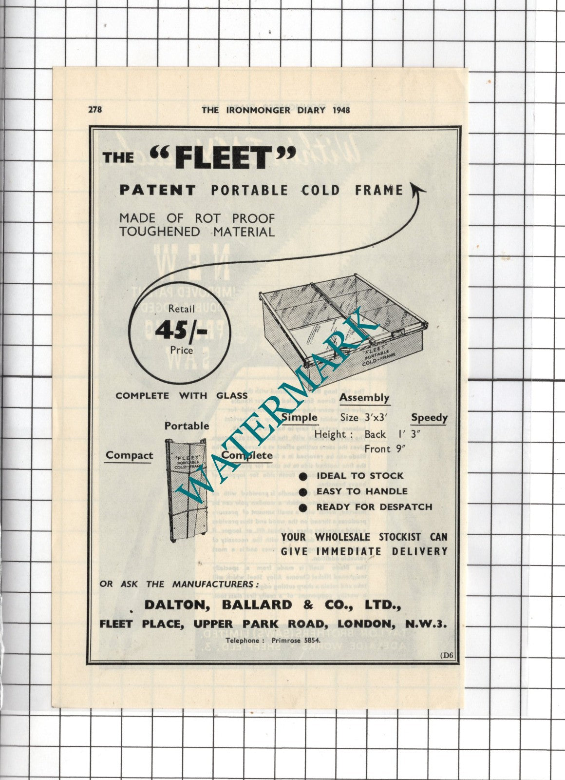 Taylor Brothers Saws Ltd Sheffield / Dalton Ballard & Co London  - 1948 Advert