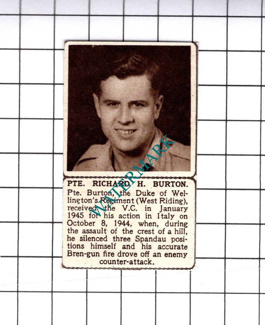 Pte Richard H Burton Duke Of Wellington's Regiment WW2    -  1945 SMALL Cutting