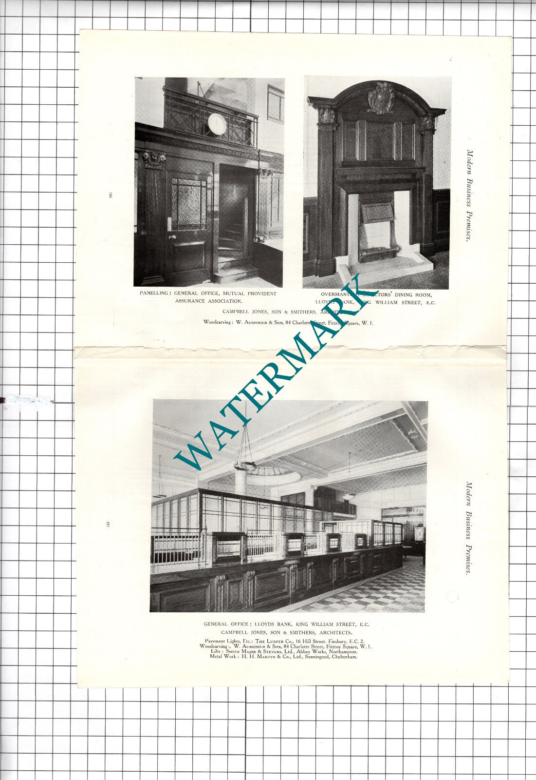 Lloyds Bank King William Street London EC Guardian Assurance c.1920s Book Prints