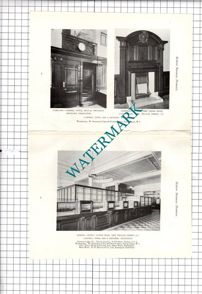 Lloyds Bank King William Street London EC Guardian Assurance c.1920s Book Prints