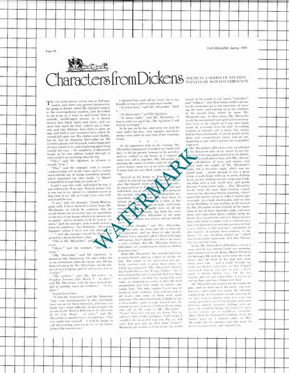 Mr Micawber and David Copperfield Charles Dickens - 1976 Two-Part Clipping