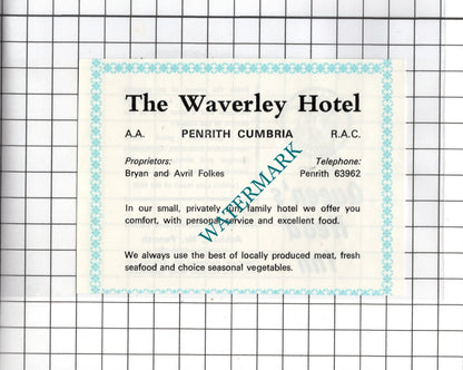 Queen's Head Inn Askham Cumbria Askew / Waverley Hotel  Penrith - c.1975 Advert