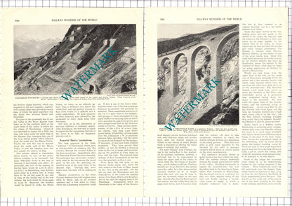 The Lotcshberg Line Swiss Railway Switzerland  - 1930's Article / Print