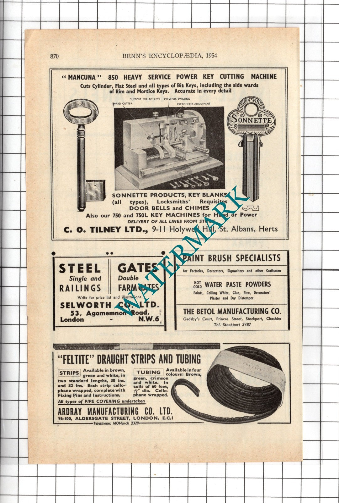 North British Plastics Ltd Blaydon-on-Tyne / C O Tilney St Albans - 1954 Advert