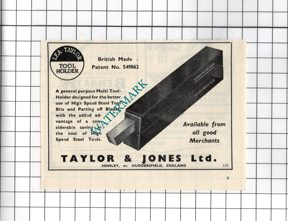 Taylor & Jones Ltd Honley Huddersfield- 1948 SMALL Advert