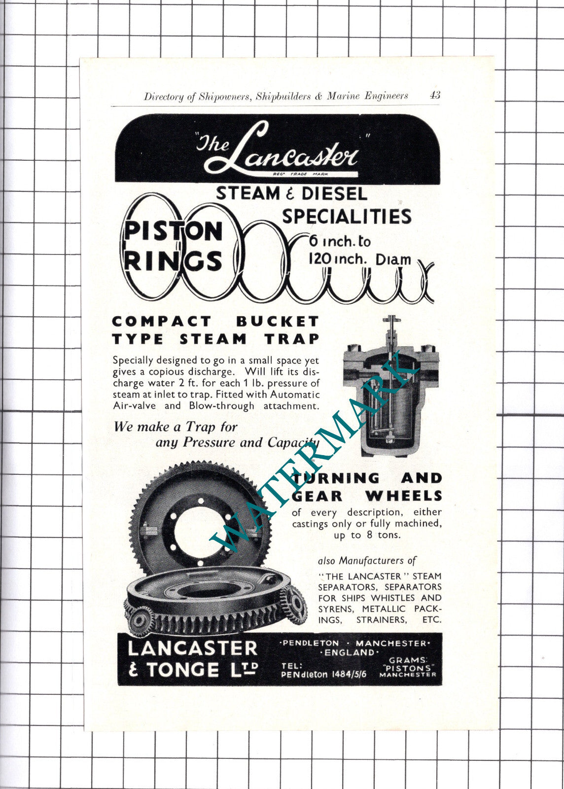 Lancaster & Tonge Ltd Pendleton Manchester Advert - c.1957 Book Print