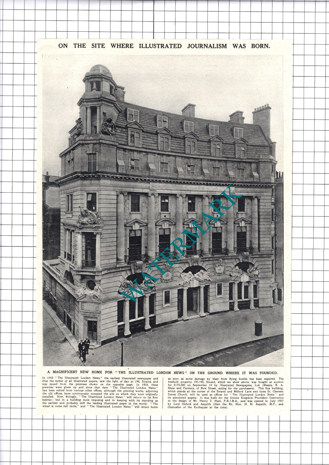 Illustrated London News New Office Strand London - 1945 Clipping