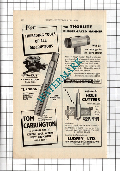 Austin & Dodson Ltd Sheffield / Tom Carrington & Co West Bromwich - 1954 Advert