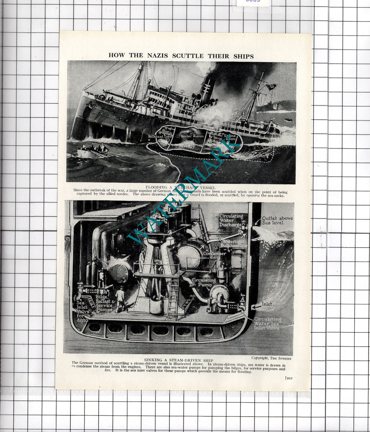 Scuttle Ships Germany Scuttling WW2 World War Two - c.1940s Cutting
