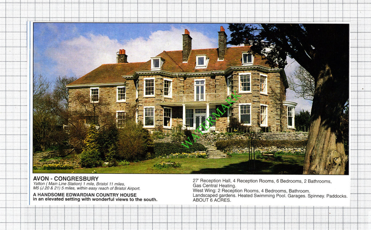 Congresbury Avon / Philleigh St Mawes Cornwall House Sale Advert - 1991 Cutting