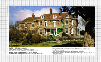 Congresbury Avon / Philleigh St Mawes Cornwall House Sale Advert - 1991 Cutting