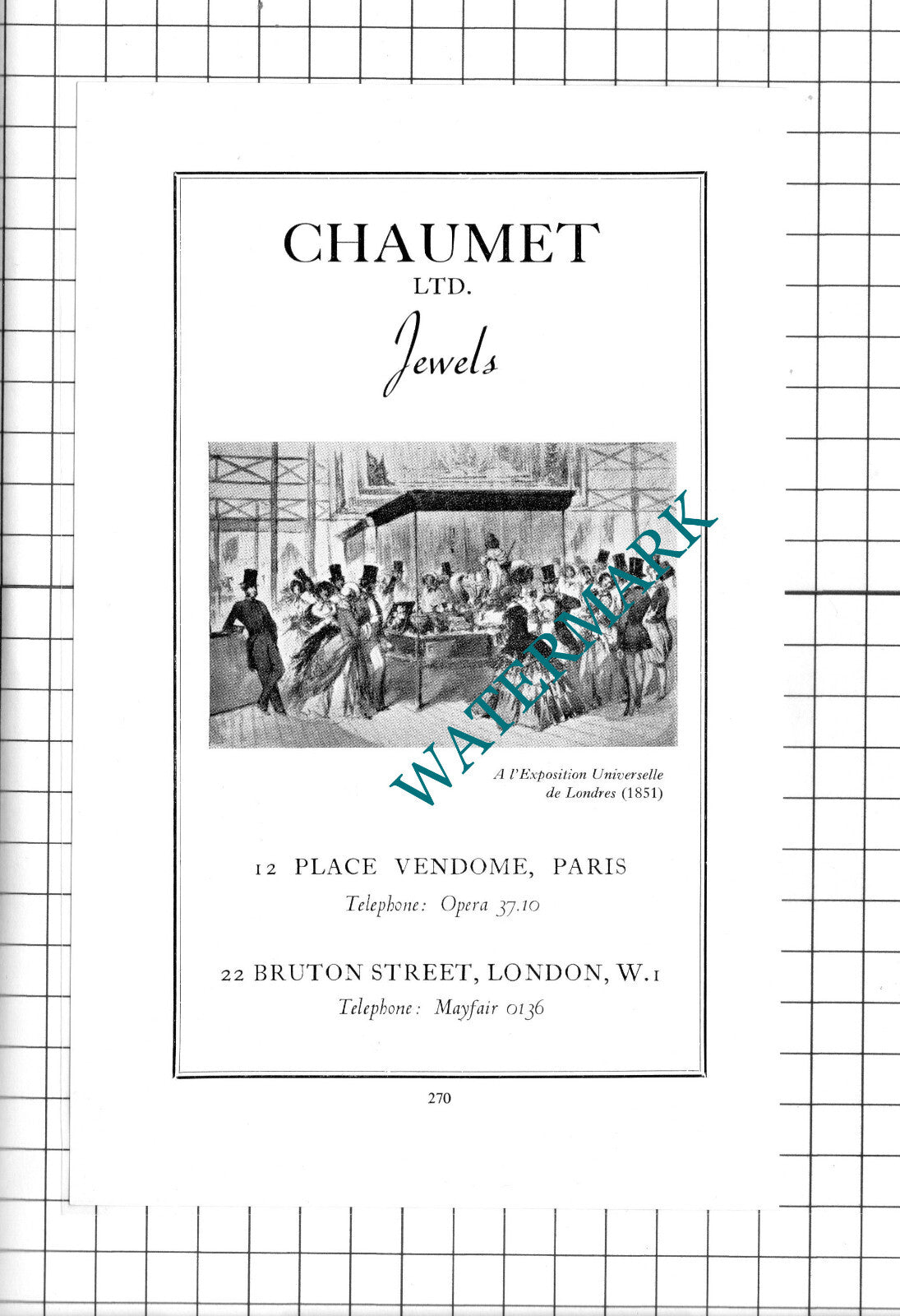Chaumet Ltd Jewels Paris London  Advert - c.1960's Clipping / Print
