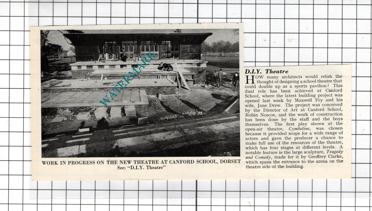 Canford School Dorset New Theatre - 1967 Clipping
