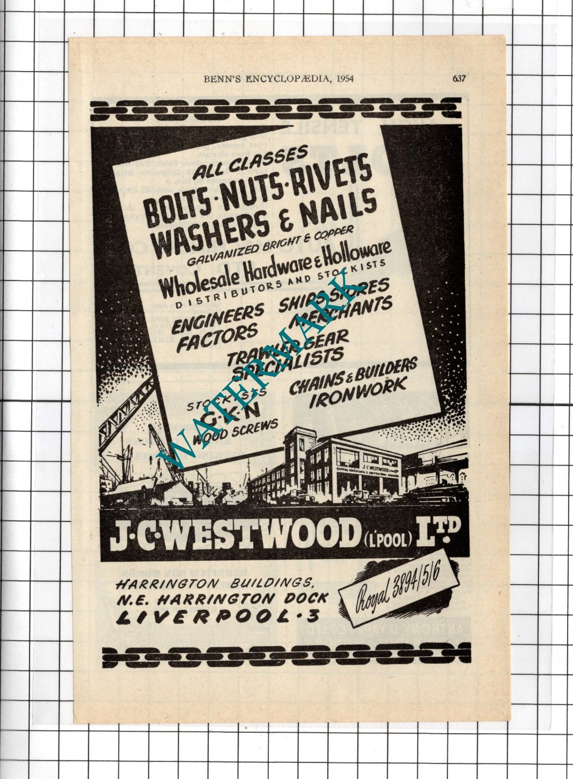 J C Westwood Liverpool Ltd Harrington Buildings Liverpool  -  1954 Advert