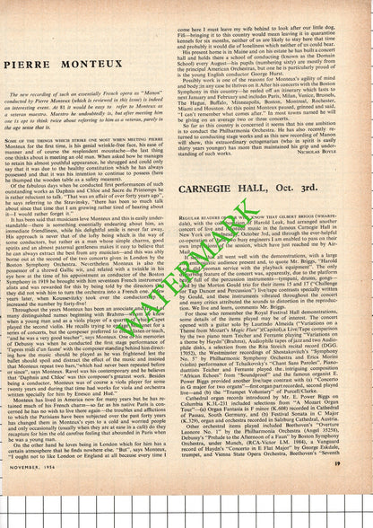 Pierre Monteux - 1956 Article