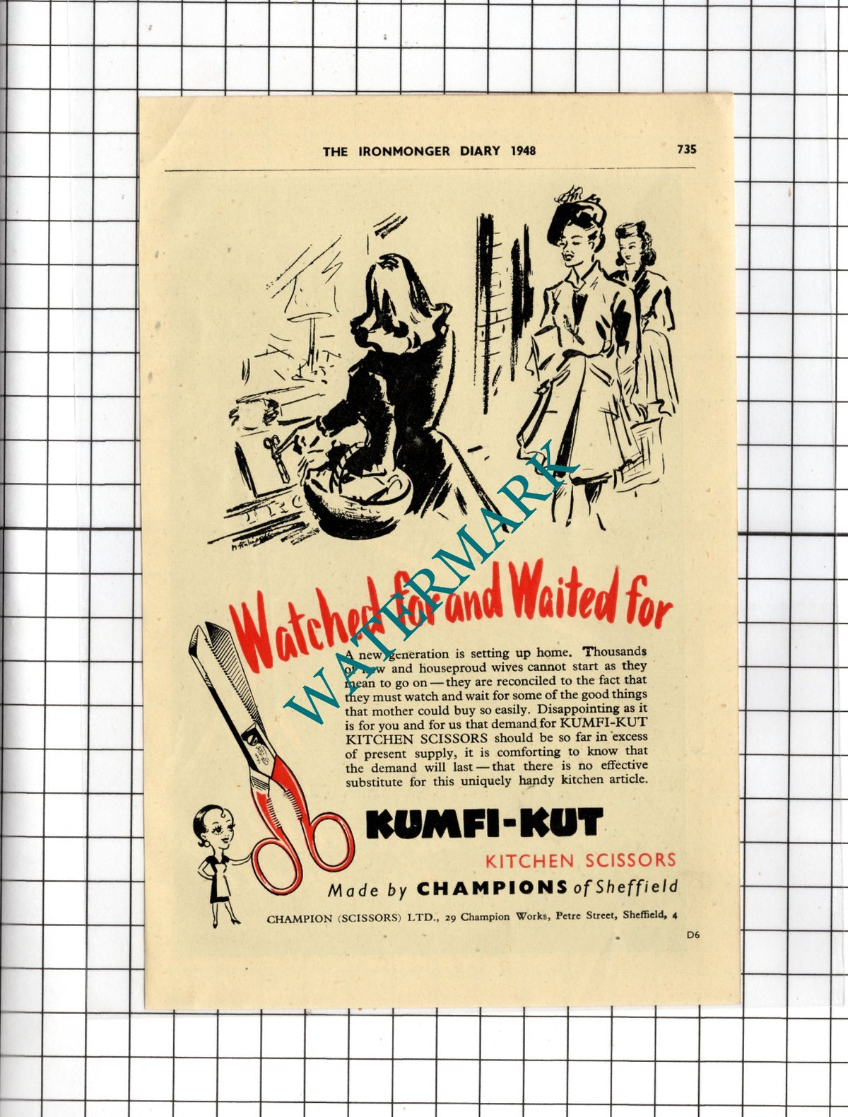 Champion Scissors Ltd Sheffield   - 1948 Small Advert